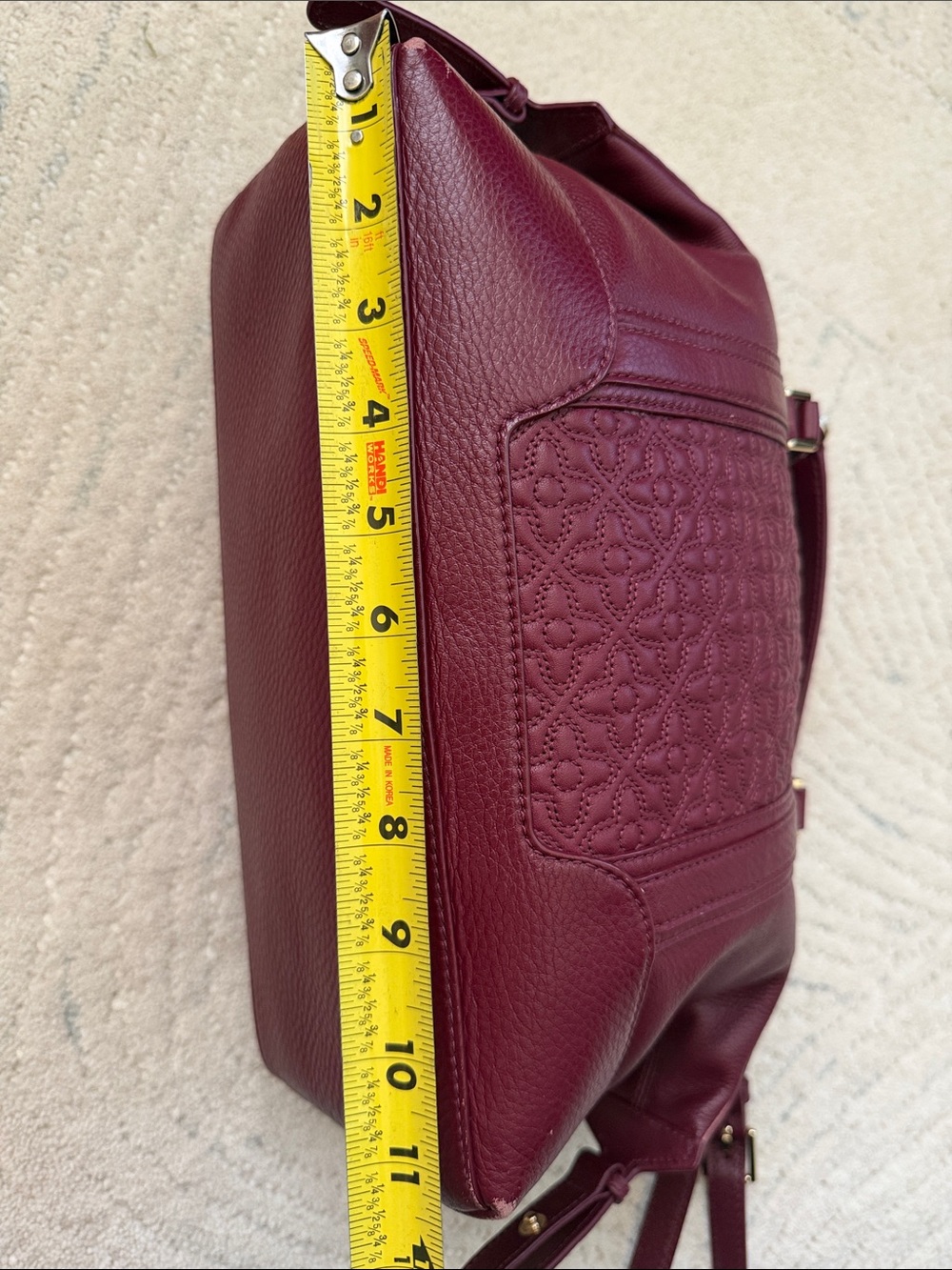 TORY BURCH, Wine Maroon Satchel Purse - Picture 4 of 11